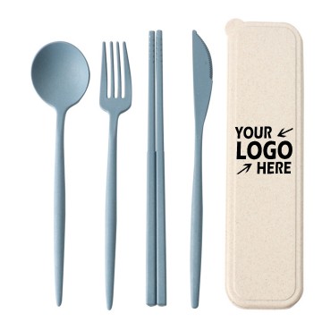 Wheat Straw Cutlery with Case
